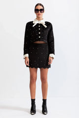 Conjunto Veludo com Detalhes Bordados