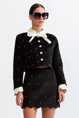 Conjunto Veludo com Detalhes Bordados