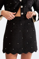 Conjunto Veludo com Detalhes Bordados