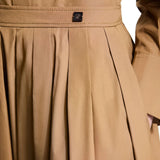 Conjunto CHCH – Camisa Bordada + Saia Midi Plissada Casual Chic