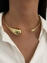 Colar Choker Aberto Gota de Água Irregular - Joia Fashion