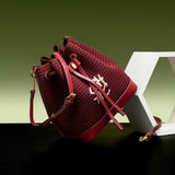 Bolsa CHCH Bucket – Estilo para Viagem, Alça de Ombro, Design em Tecido Splicing