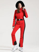 Macacão de Esqui Feminino GSOU SNOW – Peça Única, Acolchoado, Impermeável, Respirável e à Prova de Vento