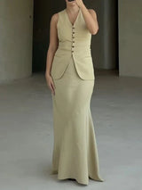 Conjunto de Colete e Saia Longa - Estilo e Elegância