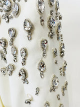 Blazer Longo com Botões Duplos e Aplique de Pedrarias – Bordado à Mão