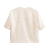 Conjunto Feminino Elegância Clássica – Blazer Transpassado com Botões Duplos e Calça de Cintura Alta