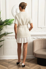 Vestido Vintage em Tweed – Elegância, Gola Redonda, Modelagem Slim e Fechamento com Zíper