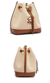 Bolsa CHCH Bucket – Estilo para Viagem, Alça de Ombro, Design em Tecido Splicing