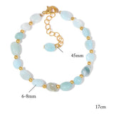 Pulseiras Pedras Naturais (Quartzo Rosa, Ágata) com Corrente Dourada, Estilo Bangle