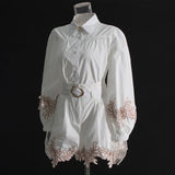 Conjunto bordado com cinto - Novidade