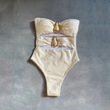 Maiô Monokini com Detalhes Vazados - Moda Praia Sexy e Elegante