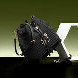 Bolsa CHCH Bucket – Estilo para Viagem, Alça de Ombro, Design em Tecido Splicing