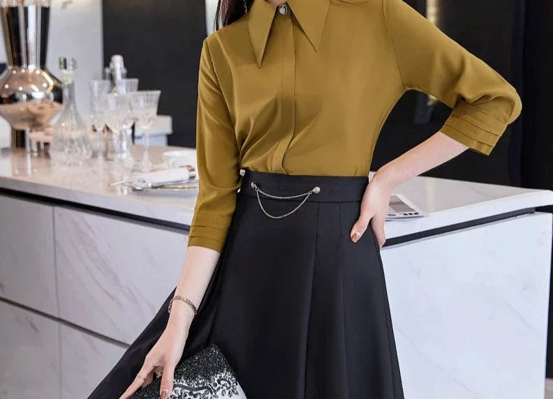 Conjunto saia e Camisa Alfaiataria Luxo