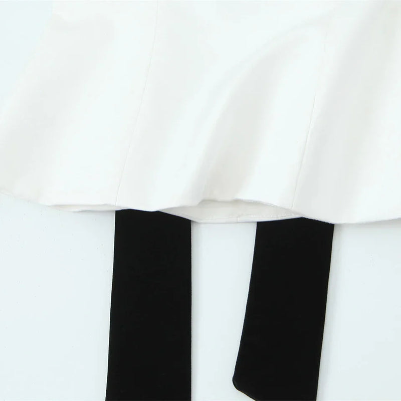 Blusa Sem Alças com Laço - Top Cropped Branco Estilo Chic