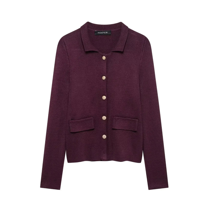 Conjunto Feminino Minimalista em Tricô – Jaqueta + Saia | Look Elegante