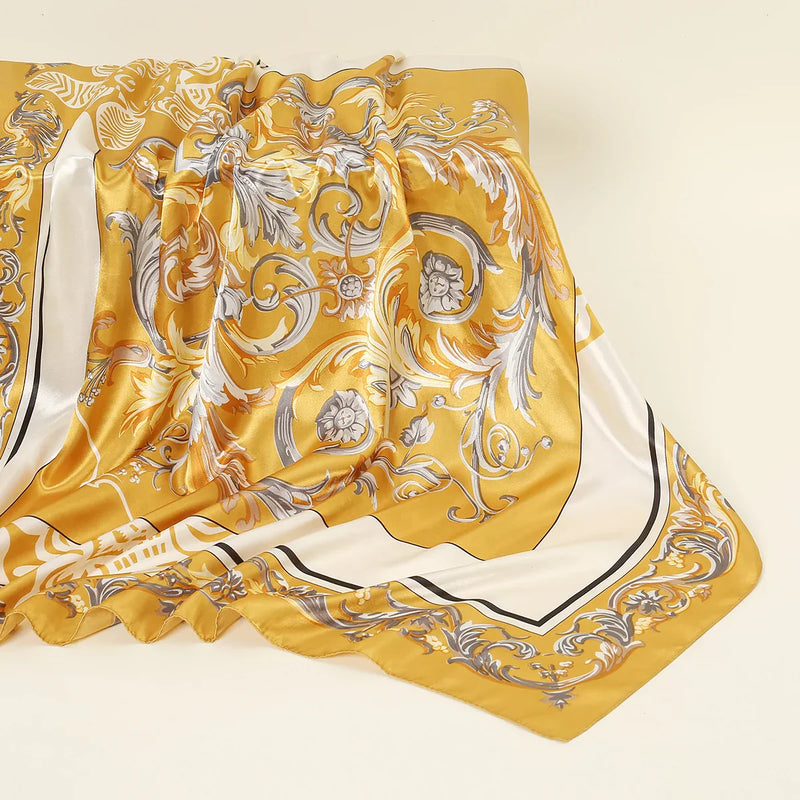 Lenço de Cetim com Estampa Dolce - Toque de Elegância e Charme