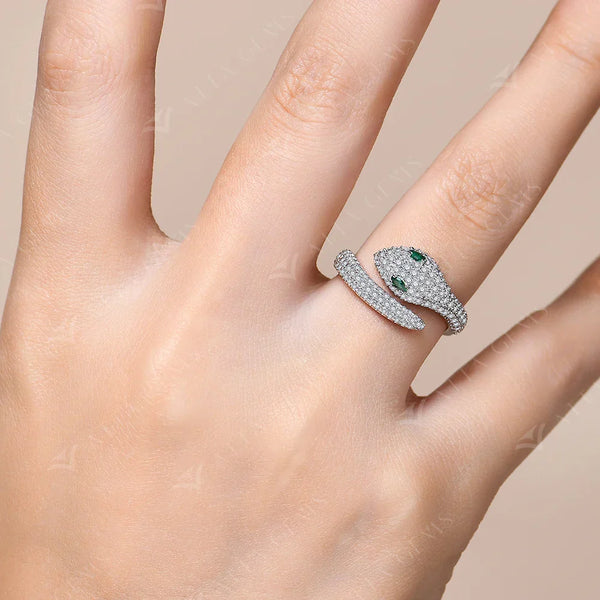 Anel Cobra – Cravejado com Zircônias e Prata S925