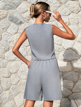 Conjunto colete e shorts alfaiataria - Elegância e estilo