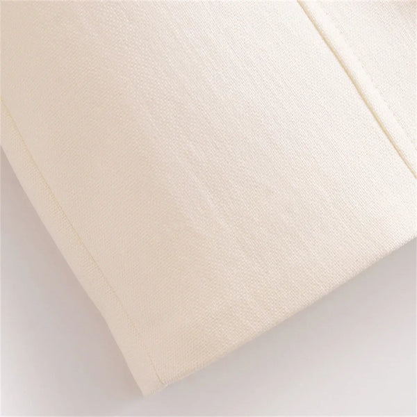 Conjunto Feminino Elegância Clássica – Blazer Transpassado com Botões Duplos e Calça de Cintura Alta