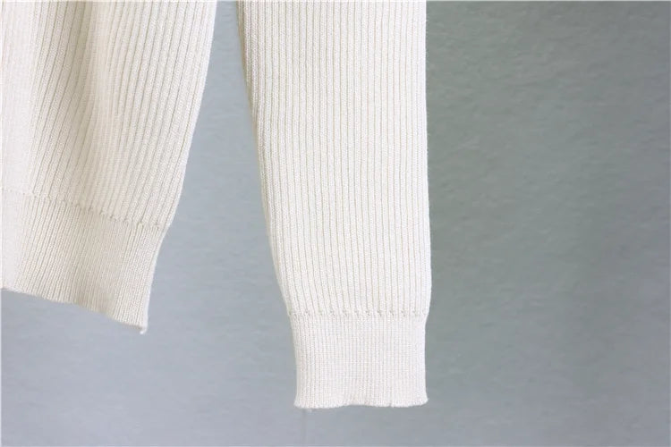 Conjunto Feminino 3 Peças em Tricô – Blusa, Pashmina e Calça Pantalona Cintura Alta