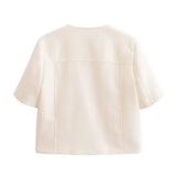 Conjunto Feminino Elegância Clássica – Blazer Transpassado com Botões Duplos e Calça de Cintura Alta