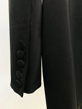 Blazer Longo com Botões Duplos e Aplique de Pedrarias – Bordado à Mão