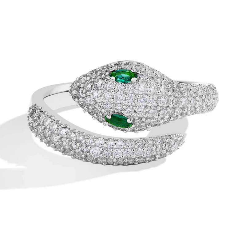 Anel Cobra – Cravejado com Zircônias e Prata S925