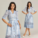 Vestido Midi Sofisticado com cinto - Novidade