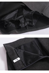 Saia de Lã com Cinto – Modelo A-Line Cintura Alta, Elegante