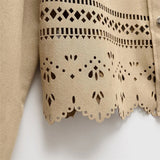 Casaco com Detalhes Vazados – Sofisticação Atemporal e Design Autoral