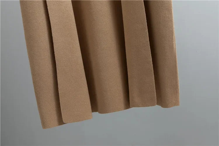 Conjunto Feminino 3 Peças de Tricô – Colete, Cardigan Longo e Calça Pantalona