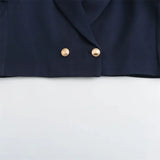 Conjunto Elegante – Blazer Curto com Botões Decorativos e Calça Pantalona