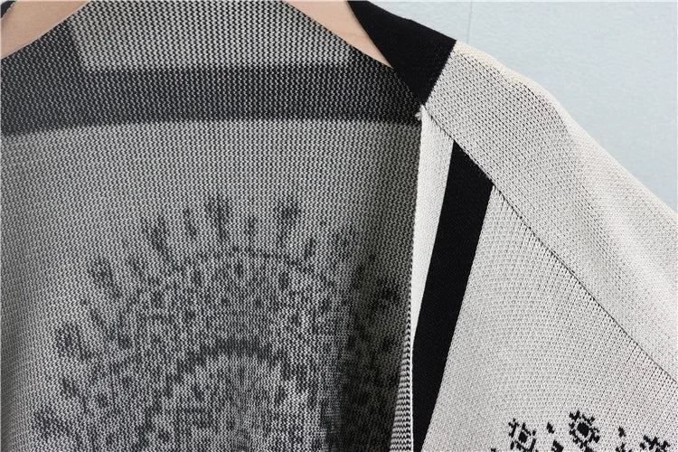 Conjunto Feminino 3 Peças em Tricô – Blusa, Pashmina e Calça Pantalona Cintura Alta